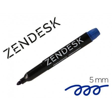 Rotulador zendesk marcador permanente azul punta redonda 5mm