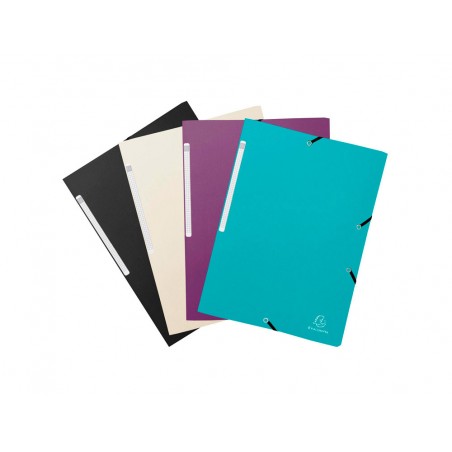 Carpeta exacompta gomas polipropileno titanio reciclado tres solapas din a4 pack de 4 unidades colores