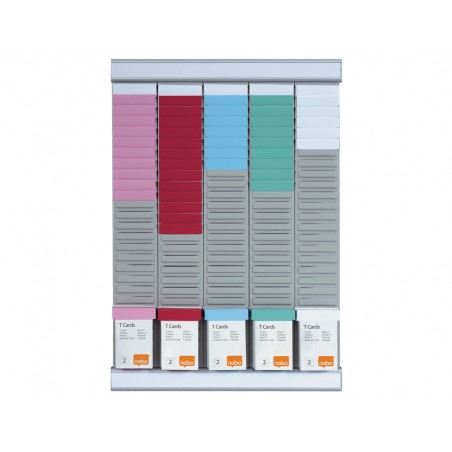 Kit planificador semanal nobo 5 columnas 24 ranuras fichas t 480x320x40 mm