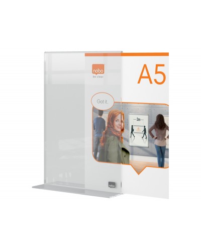 Portaposter nobo sobremesa acrilico transparente din a5