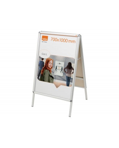Caballete publicitario nobo a board premium plus marco aluminio a presion 700x1000 mm