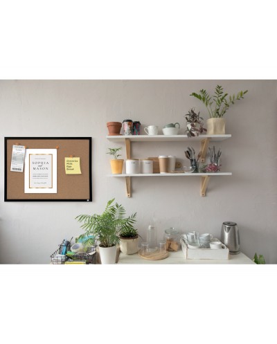 Tablero de anuncios nobo corcho marco negro 585x430 mm