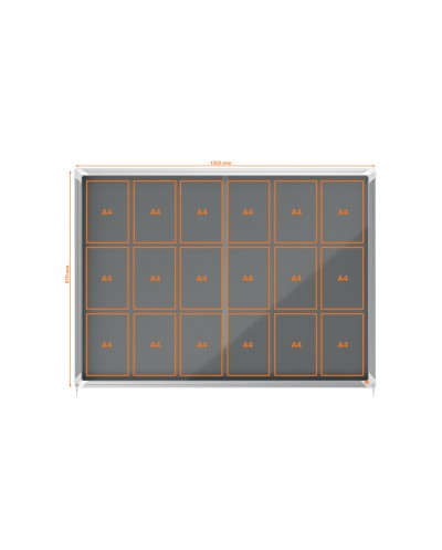 Vitrina de anuncios nobo premium plus puerta corredera fieltro gris 18xa4
