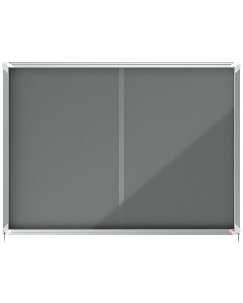 Vitrina de anuncios nobo premium plus puerta corredera fieltro gris 18xa4
