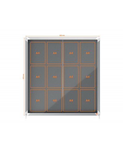 Vitrina de anuncios nobo premium plus puerta corredera fieltro gris 12xa4