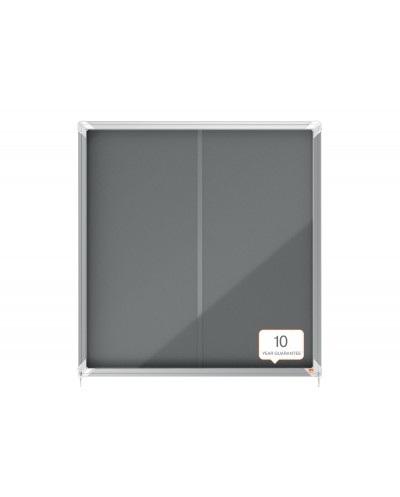 Vitrina de anuncios nobo premium plus puerta corredera fieltro gris 12xa4