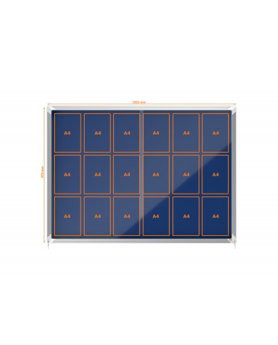 Vitrina de anuncios nobo premium plus puerta corredera fieltro azul 18xa4