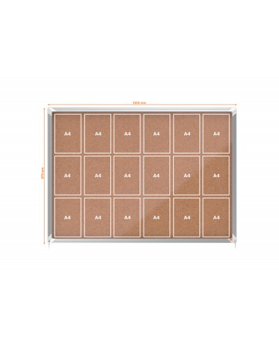 Vitrina de anuncios nobo premium plus puerta corredera corcho 18xa4