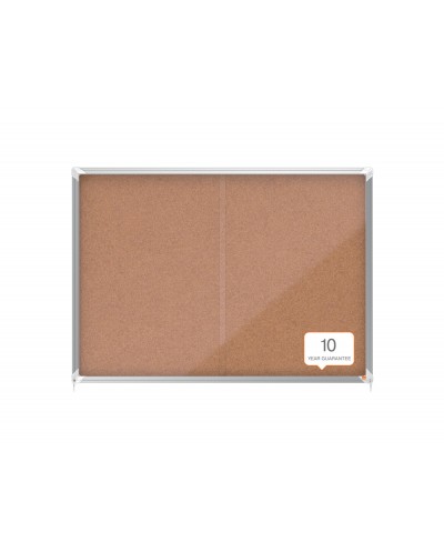 Vitrina de anuncios nobo premium plus puerta corredera corcho 18xa4