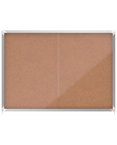 Vitrina de anuncios nobo premium plus puerta corredera corcho 18xa4