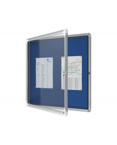 Vitrina de anuncios nobo premium plus fieltro azul 6xa4