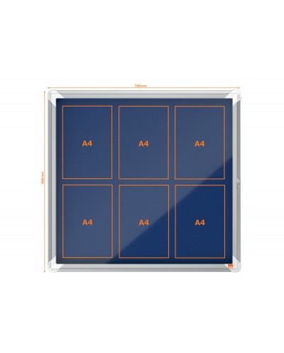 Vitrina de anuncios nobo premium plus fieltro azul 6xa4