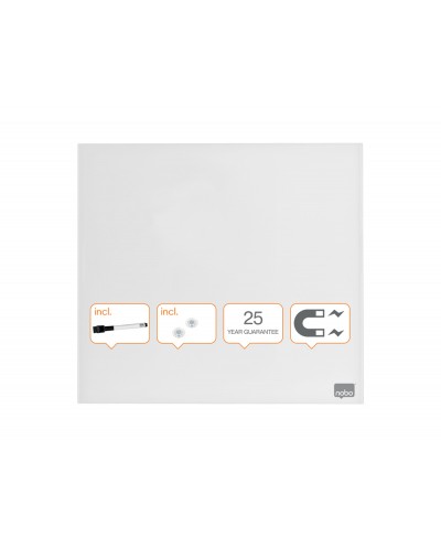 Pizarra cristal nobo magnetica blanco 300x300 mm