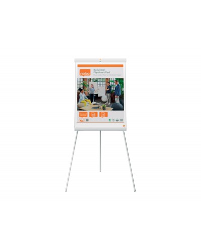 Pizarra de conferencia nobo ecolabel premium plus acero lacado tripode blanco 700x1860x700 mm