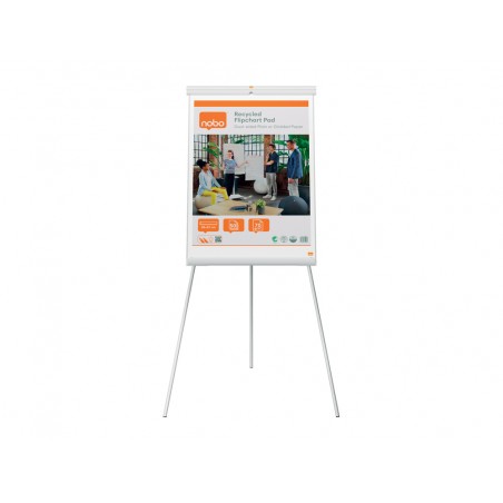 Pizarra de conferencia nobo ecolabel premium plus acero lacado tripode blanco 700x1860x700 mm