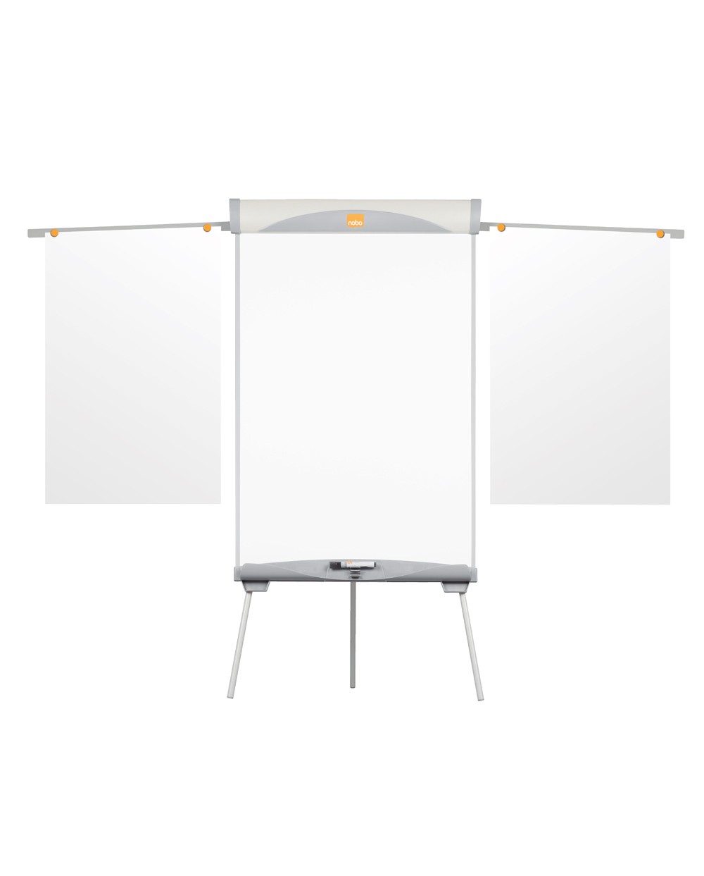 Pizarra blanca caballete nobo magnetica de acero con tripode essence con brazos extensibles 1845x685x700 mm