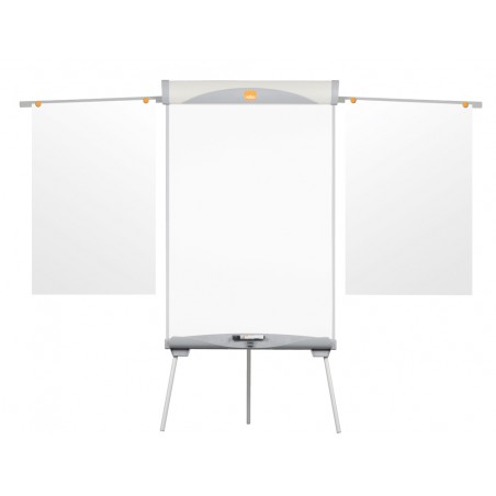 Pizarra blanca caballete nobo magnetica de acero con tripode essence con brazos extensibles 1845x685x700 mm