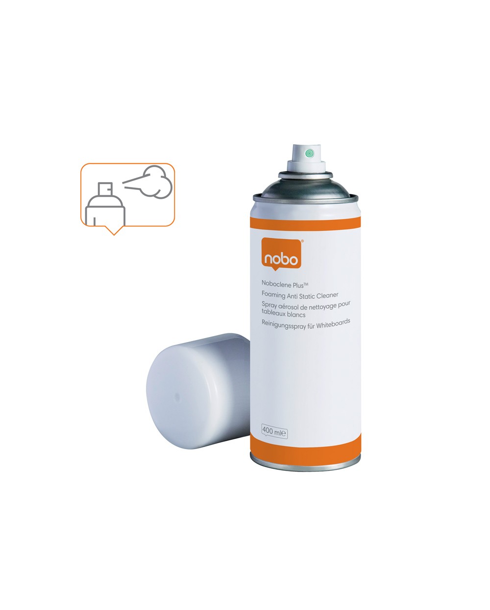 Spray nobo limpieza para pizarra blanca uso regular bote de 400 ml