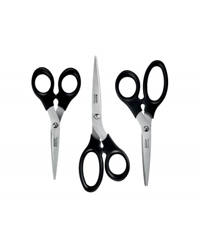 Tijera leitz acero inoxidable color negro set de 3 unidades 165 185 200 mm