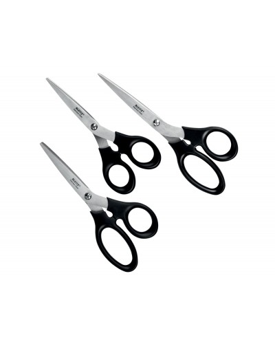 Tijera leitz acero inoxidable color negro set de 3 unidades 165 185 200 mm