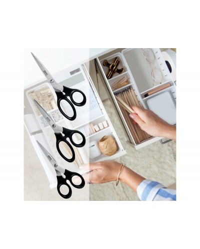 Tijera leitz acero inoxidable color negro set de 3 unidades 165 185 200 mm