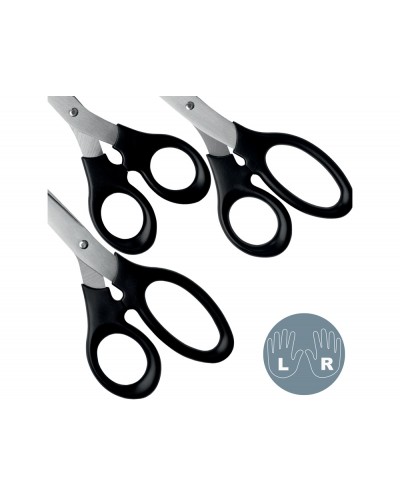 Tijera leitz acero inoxidable color negro set de 3 unidades 165 185 200 mm