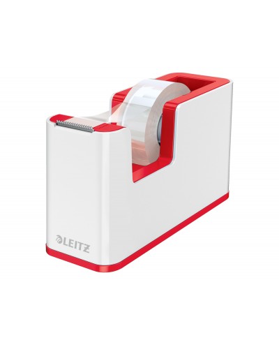Portarrollo sobremesa leitz wow dual para cinta de 33 m color rojo blanco