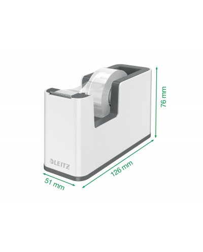Portarrollo sobremesa leitz wow dual para cinta de 33 m color rojo blanco