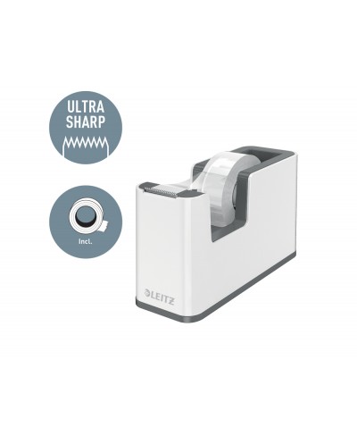 Portarrollo sobremesa leitz wow dual para cinta de 33 m color rojo blanco