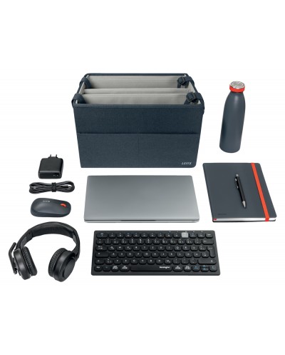 Bolsa de trabajo leitz tela para hot desking con tapa color gris