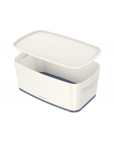 Caja de almacenamiento leitz mybox wow pequena con tapa color blanco gris