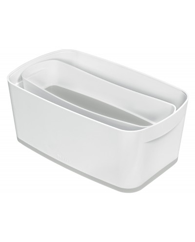 Caja de almacenamiento leitz mybox wow pequena con tapa color blanco gris