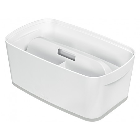 Caja de almacenamiento leitz mybox wow pequena con tapa color blanco gris