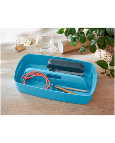 Bandeja organizadora leitz mybox cosy pequena con asa color azul