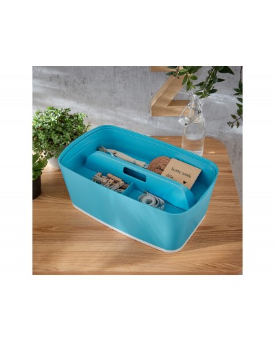 Bandeja organizadora leitz mybox cosy pequena con asa color azul
