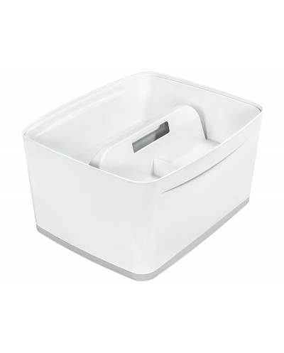 Caja de almacenamiento leitz mybox wow grande con tapa color blanco gris