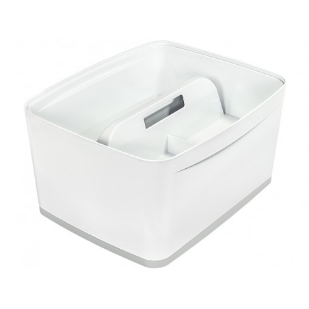 Caja de almacenamiento leitz mybox wow grande con tapa color blanco gris