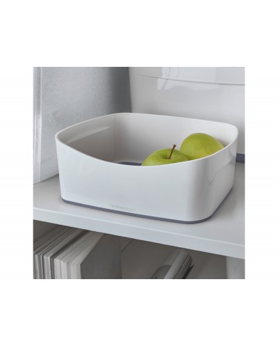 Caja de almacenamiento leitz mybox wow sin tapa color blanco gris