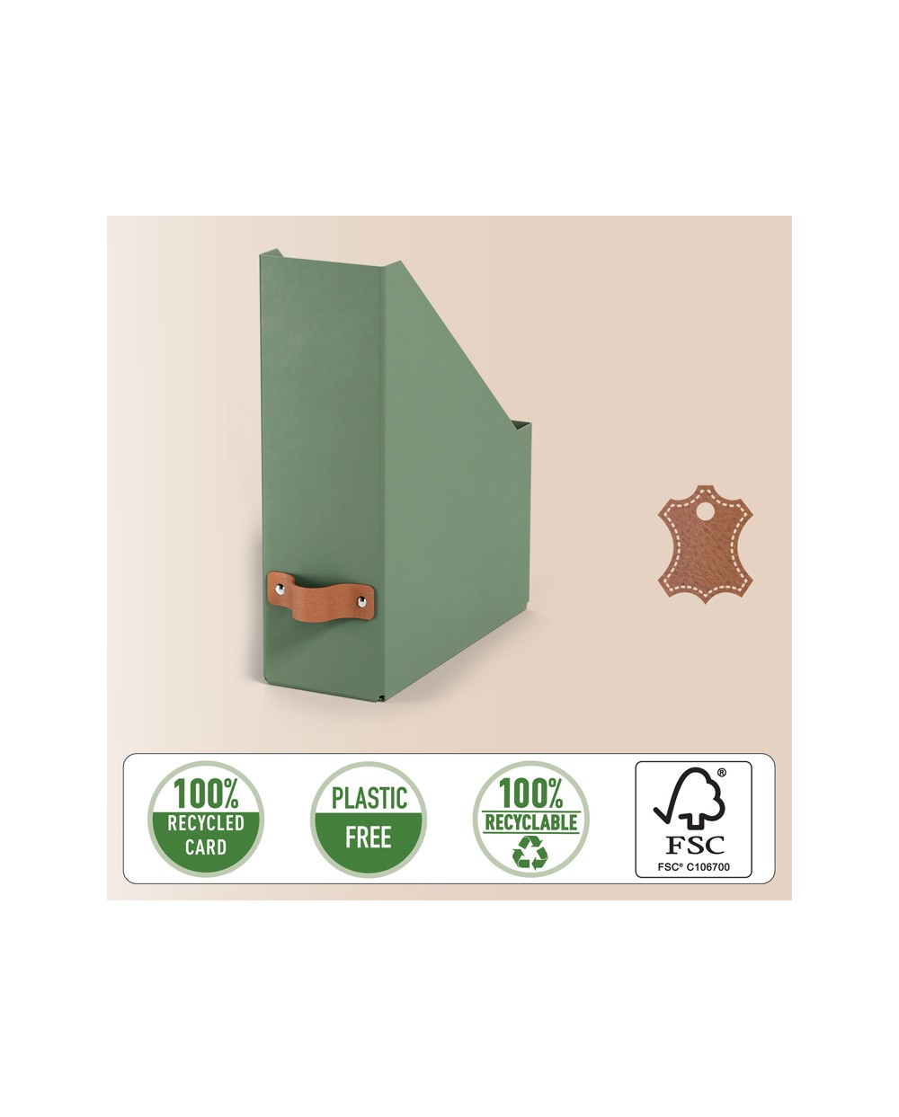 Revistero leitz puro carton 2 color verde pack de 2 unidades