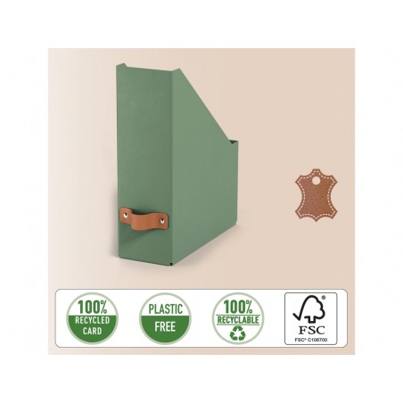Revistero leitz puro carton 2 color verde pack de 2 unidades