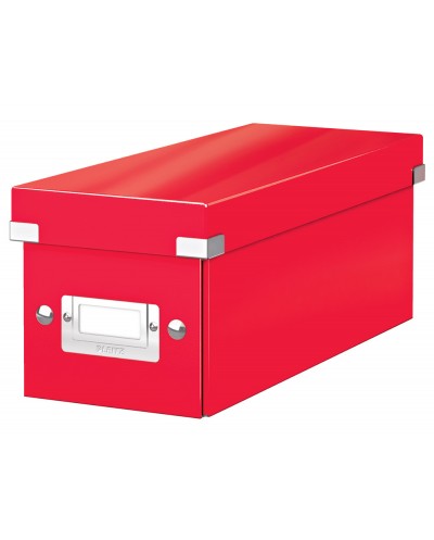 Caja de almacenamiento leitz click store cd box color rojo 143x147x352 mm