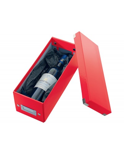 Caja de almacenamiento leitz click store cd box color rojo 143x147x352 mm