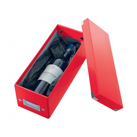 Caja de almacenamiento leitz click store cd box color rojo 143x147x352 mm