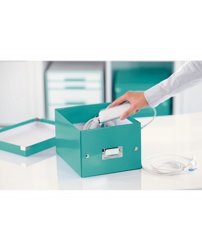 Caja de almacenamiento leitz click store universal pequena color turquesa 216x160x282 mm