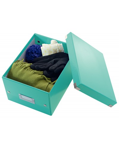 Caja de almacenamiento leitz click store universal pequena color turquesa 216x160x282 mm