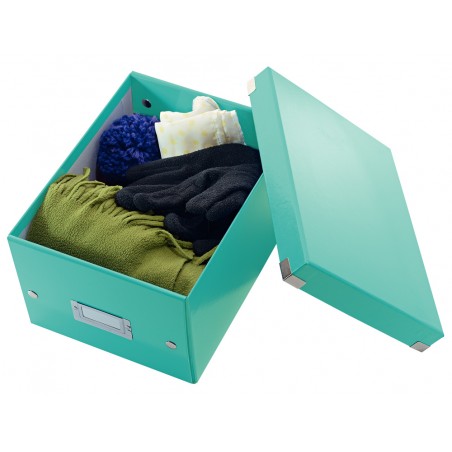 Caja de almacenamiento leitz click store universal pequena color turquesa 216x160x282 mm