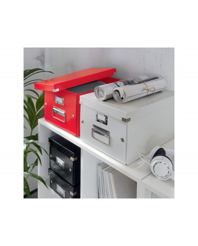 Caja de almacenamiento leitz click store universal mediana color rojo 281x200x369 mm