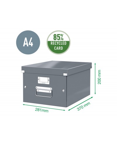 Caja de almacenamiento leitz click store universal mediana color rojo 281x200x369 mm