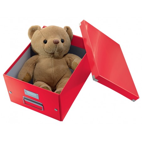 Caja de almacenamiento leitz click store universal mediana color rojo 281x200x369 mm