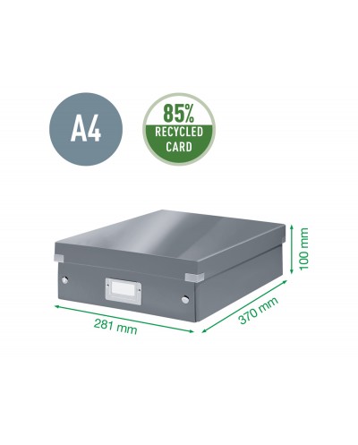Caja de almacenamiento leitz click store universal mediana color fucsia 280x100x370 mm